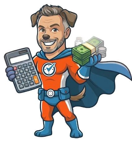 Captain Coupon the Discount Dog, the Hales AC savings hero — Jeremy sniffing out the best deals for your home